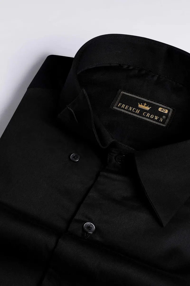 Jade Black Super Soft Premium Concealed Button Cotton Designer Shirt 1