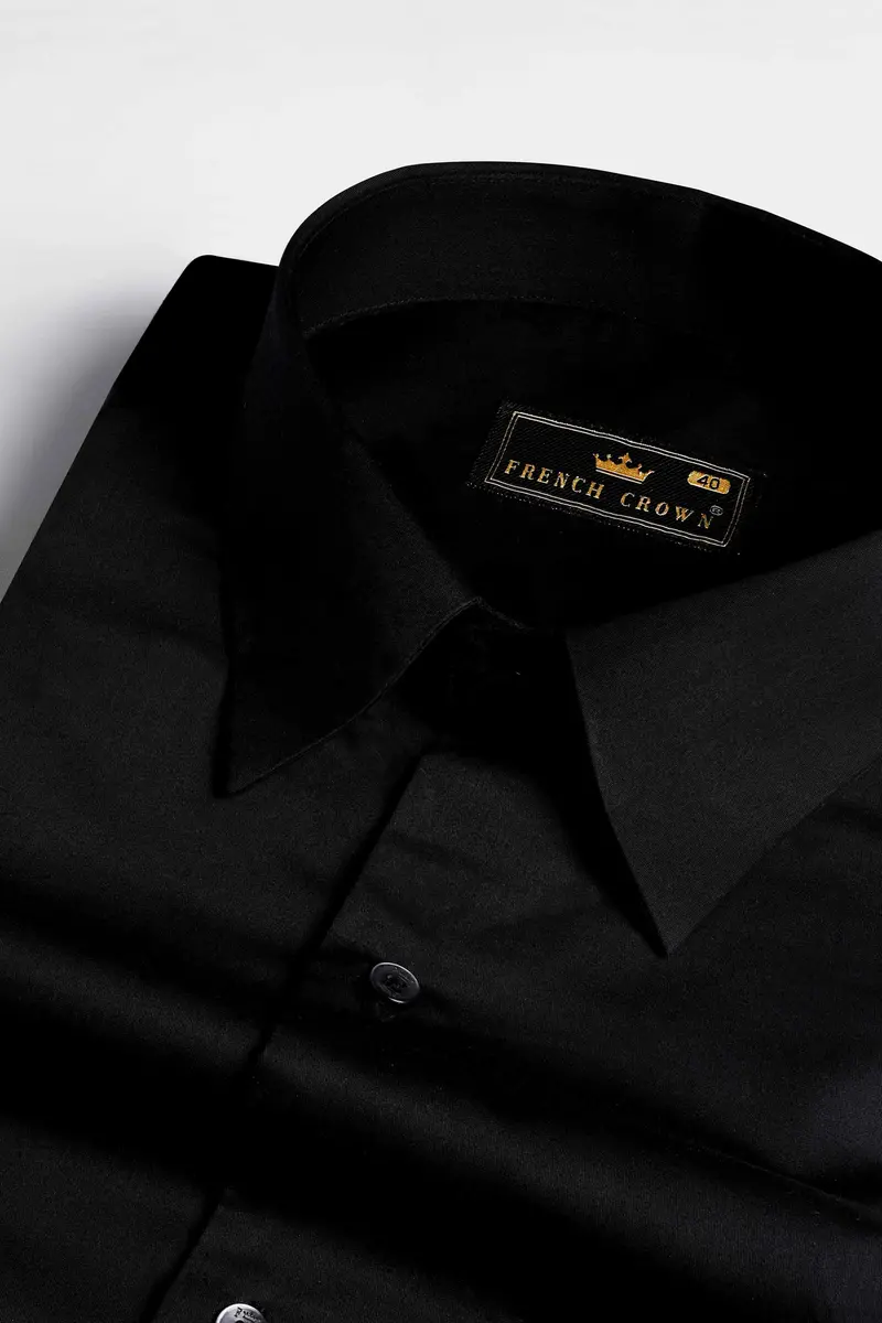 Jade Black Super Soft Premium Concealed Button Cotton Designer Shirt 3