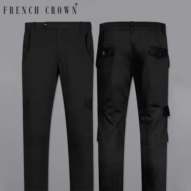 Jade Black Super Soft Premium Cotton Cargo Pant 1