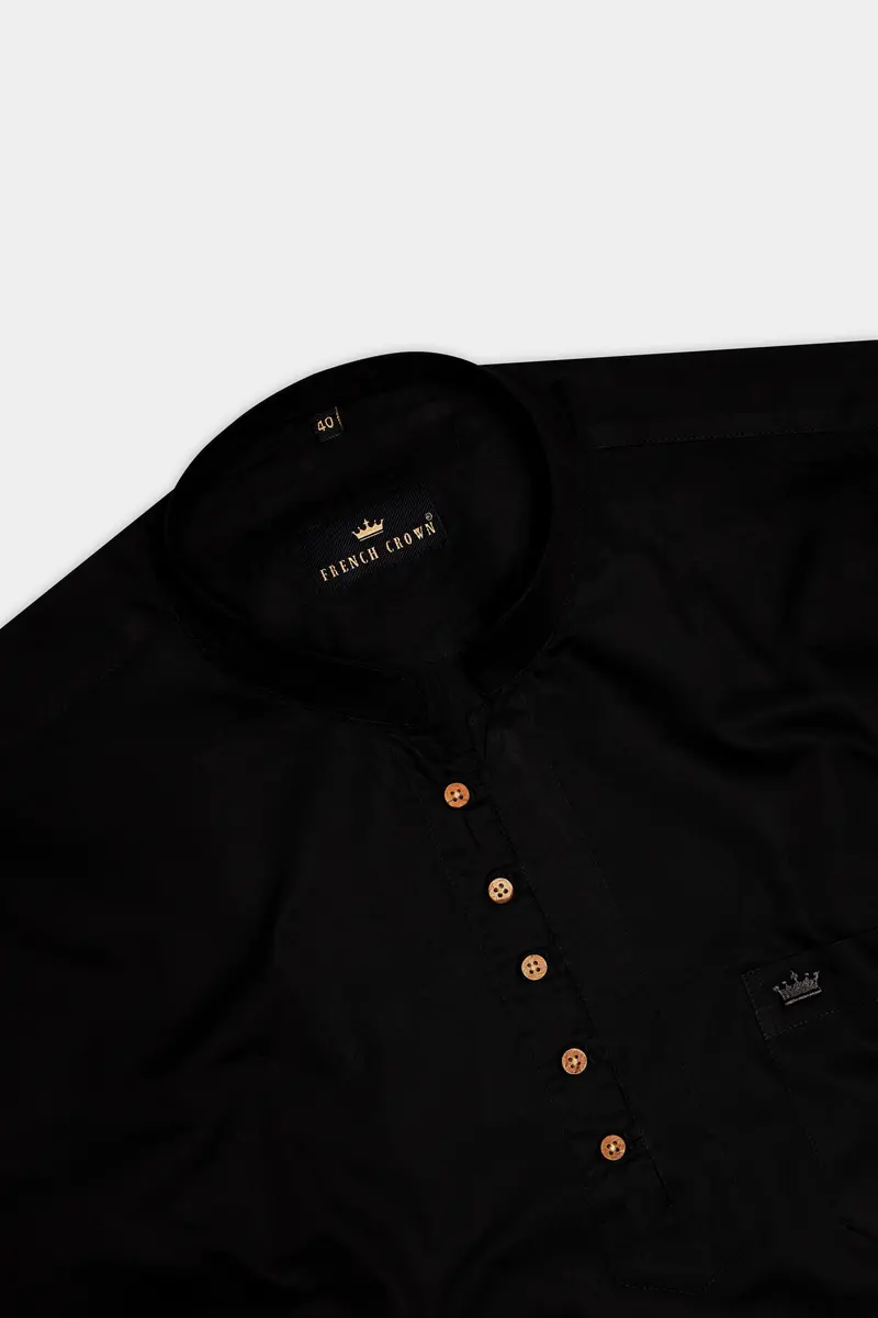 Jade Black Super Soft Premium Cotton Kurta Shirt 5