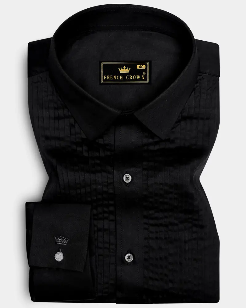 Jade Black Tuxedo Super Soft Giza Cotton Shirt 1