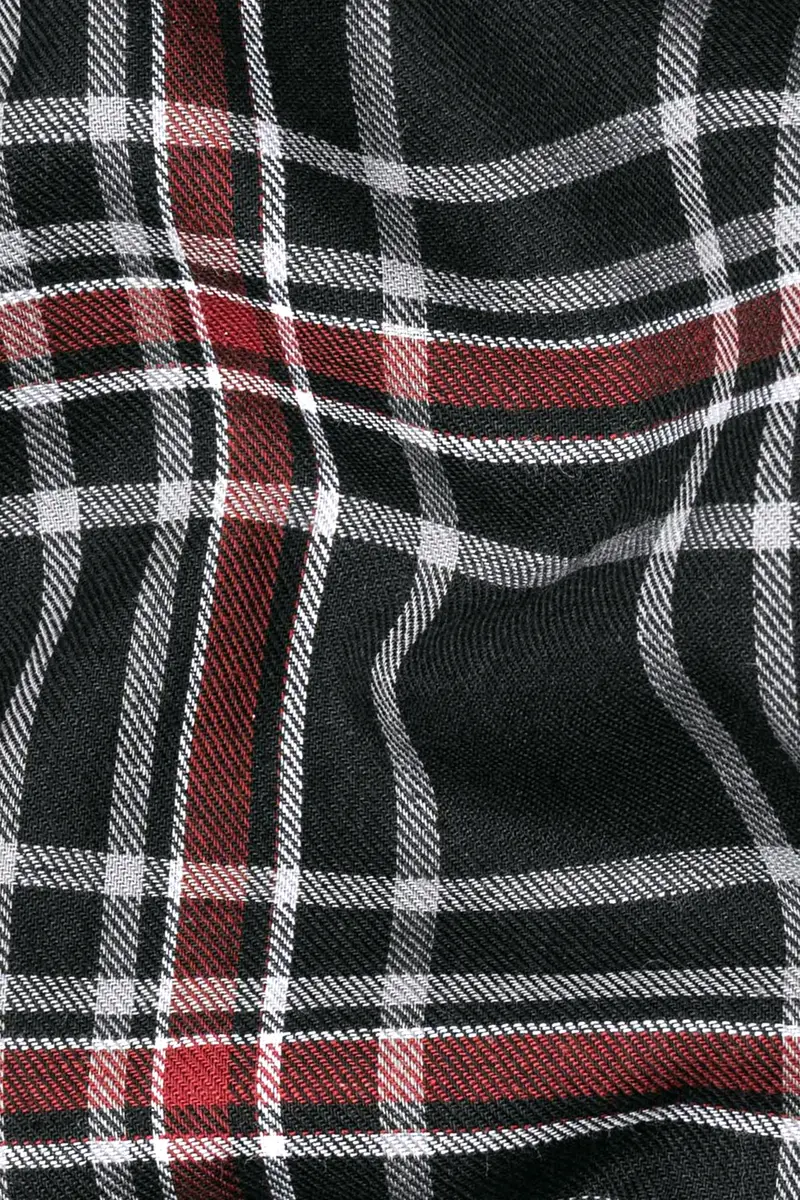 Jade Black Twill Plaid Premium Cotton Shirt 2