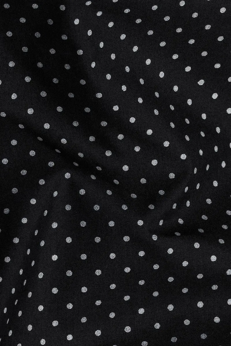 Jade Black Twill Polka Dots Premium Cotton Shirt 2