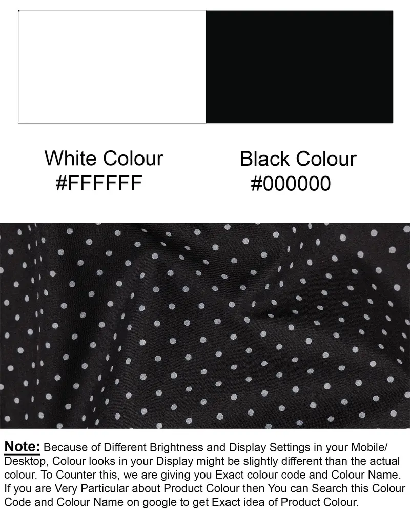 Jade Black Twill Polka Dots Premium Cotton Shirt 8