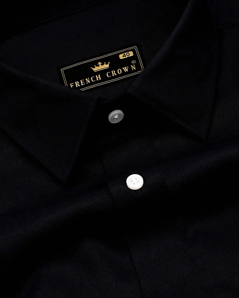 Jade Black Twill Premium Cotton Shirt 1
