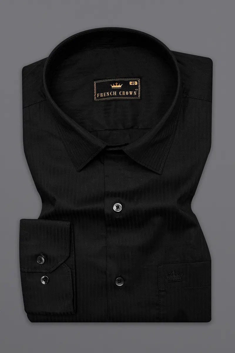 Jade Black Twill Premium Cotton Shirt 3