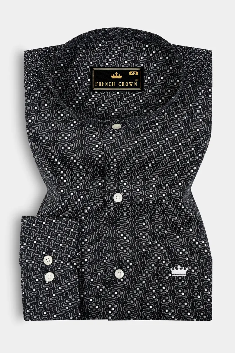 Jade Black Twill Printed Cotton Shirt 3
