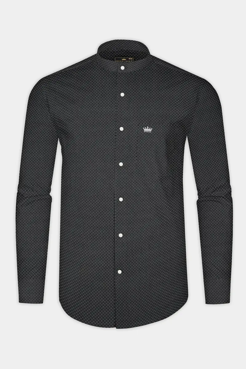 Jade Black Twill Printed Cotton Shirt 4