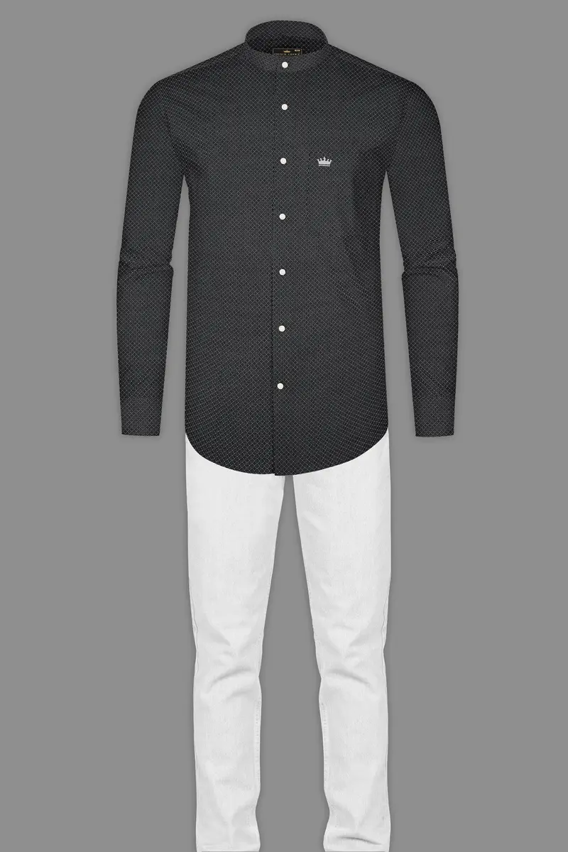 Jade Black Twill Printed Cotton Shirt 6