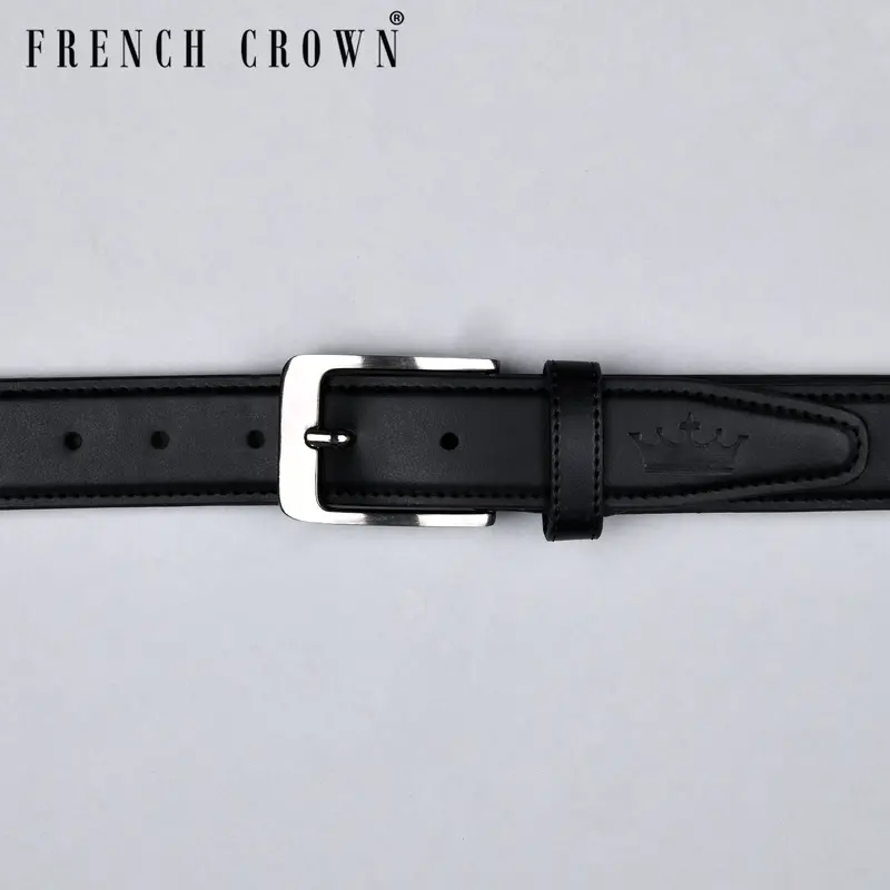 Jade Black Vegan Leather Handcrafted Belt 1