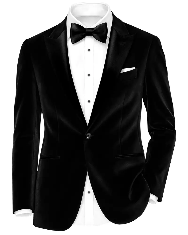 Jade Black Velvet Tuxedo Blazer 1