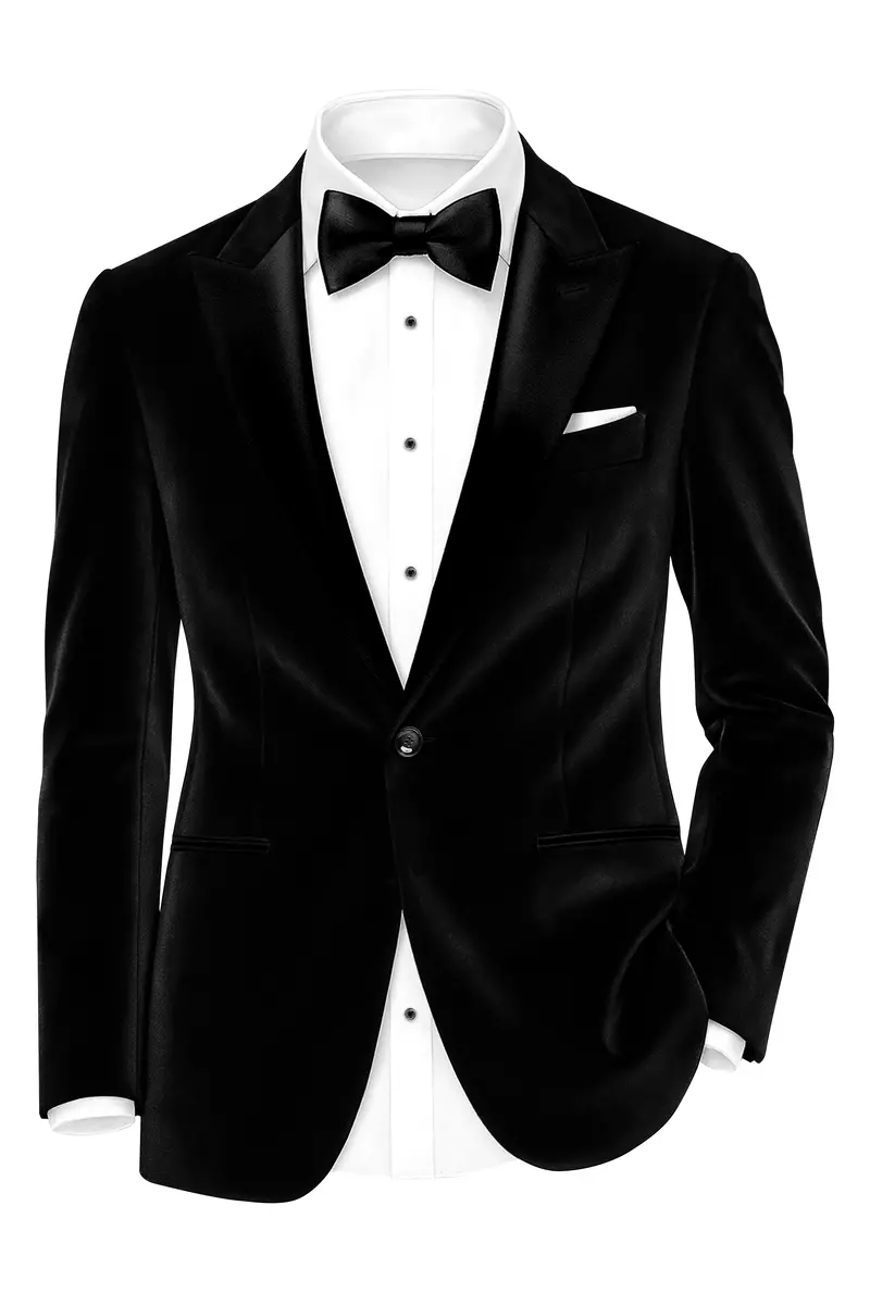 Jade Black Velvet Tuxedo Blazer 2