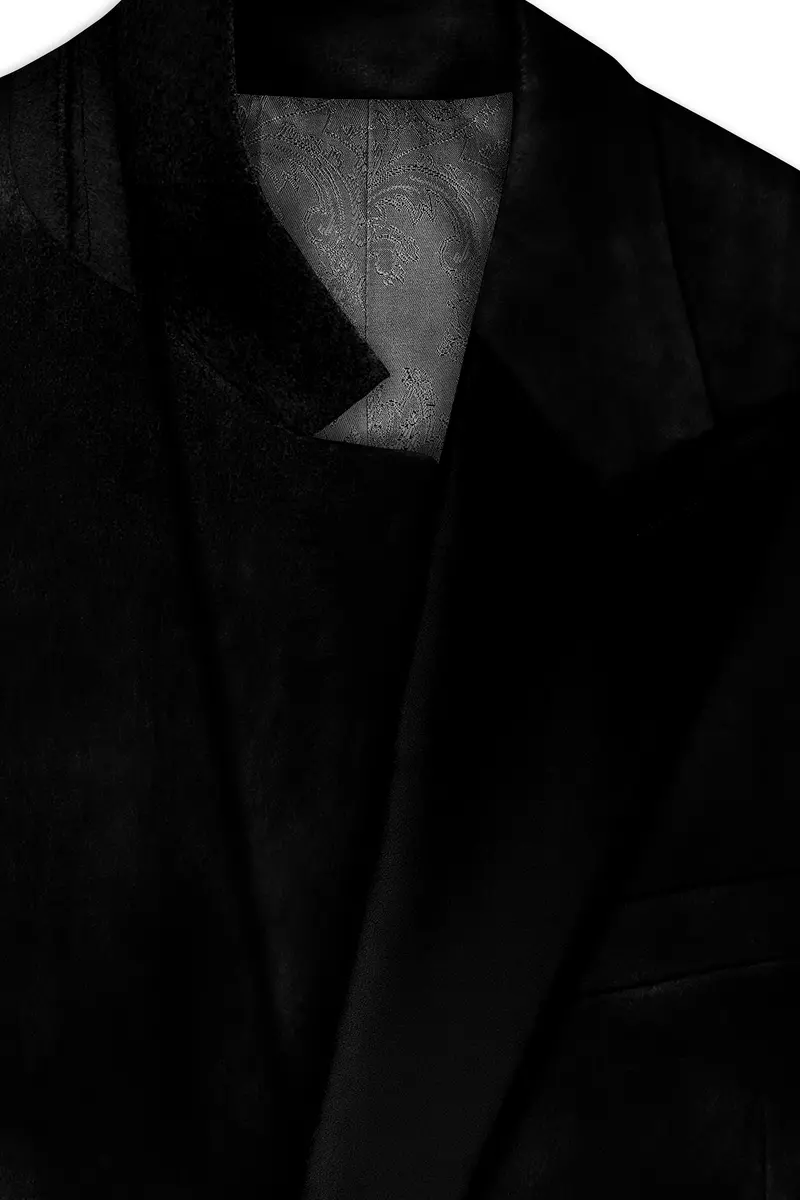 Jade Black Velvet Tuxedo Blazer 4