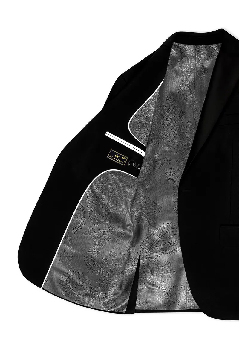 Jade Black Velvet Tuxedo Blazer 5