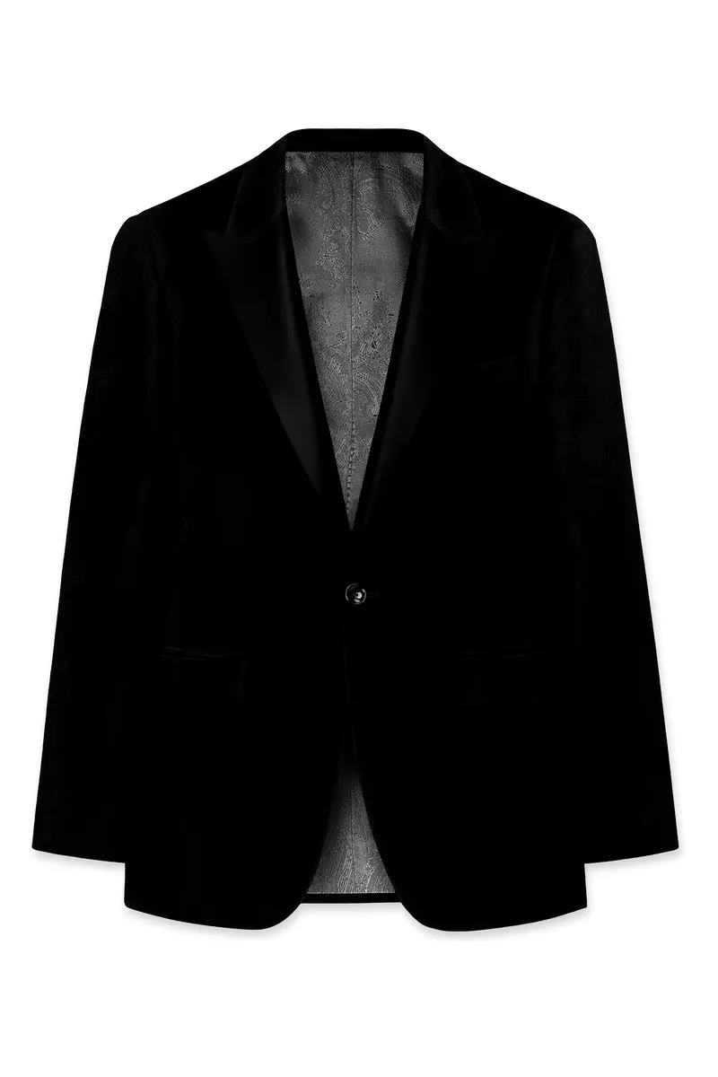 Jade Black Velvet Tuxedo Blazer 7