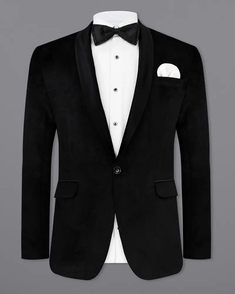 Jade Black Velvet Tuxedo Designer Blazer 2