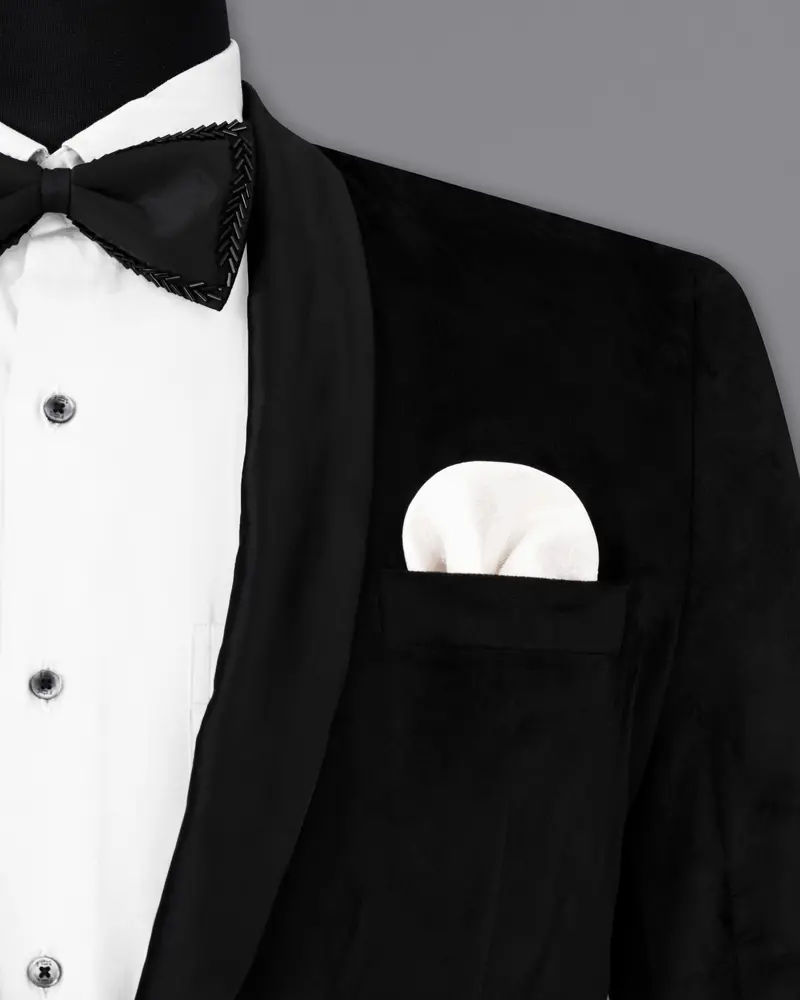 Jade Black Velvet Tuxedo Designer Blazer 6