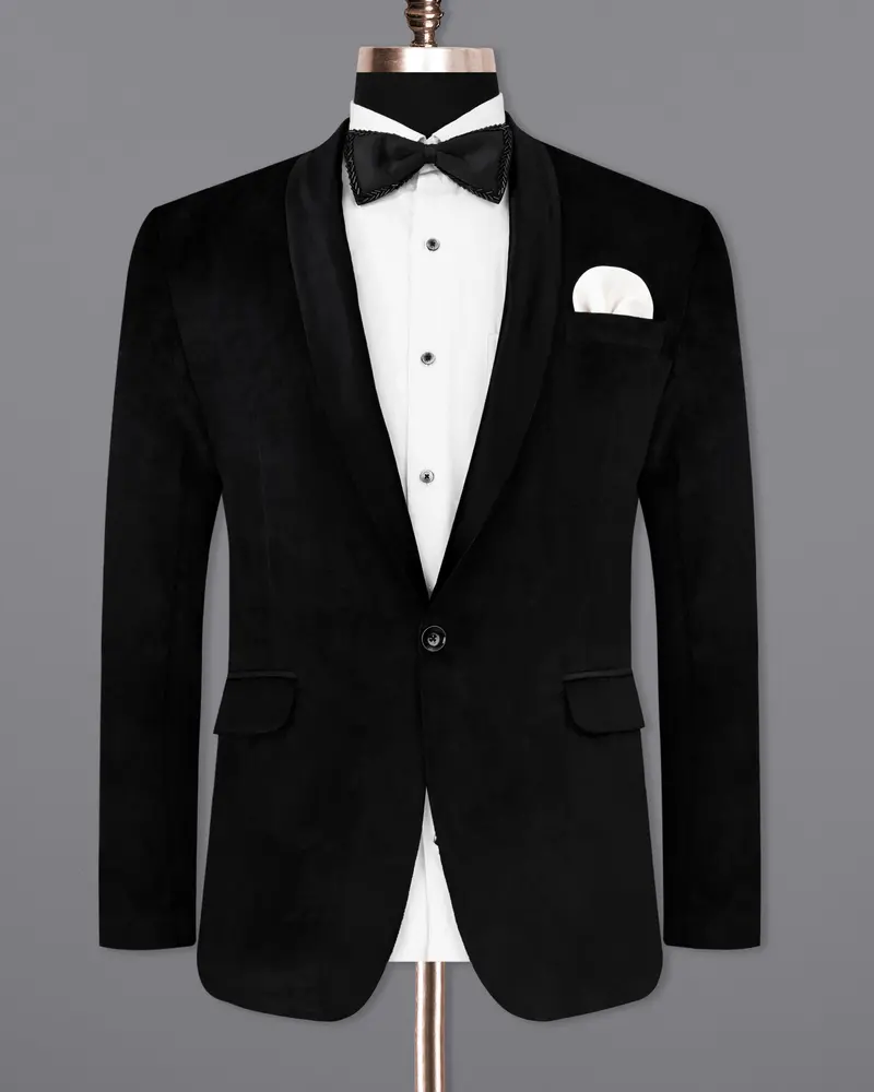 Jade Black Velvet Tuxedo Designer Blazer 8