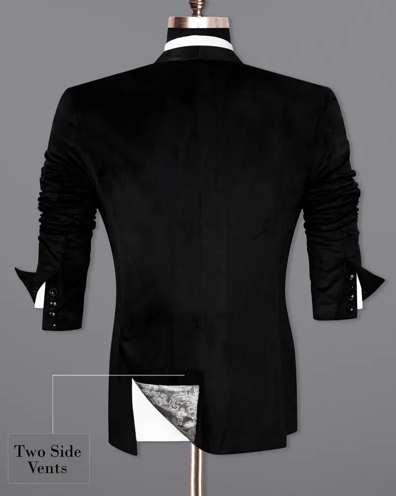 Jade Black Velvet Tuxedo Designer Blazer 9