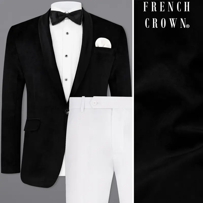 Jade Black Velvet Tuxedo Designer Suit 1