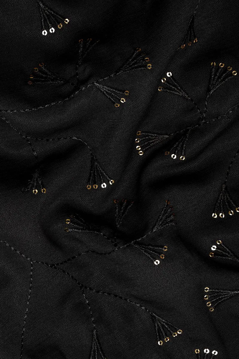 Jade Black Viscose Embroidered With Tikki Work Designer Nehru Jacket 3