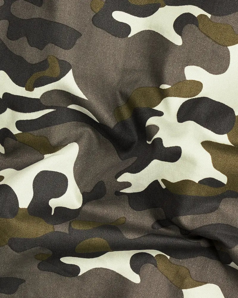 Jade Black With Birch Brown And Eggshell Cream Camouflage Royal Oxford Half Sleeves Designer Shirt 3