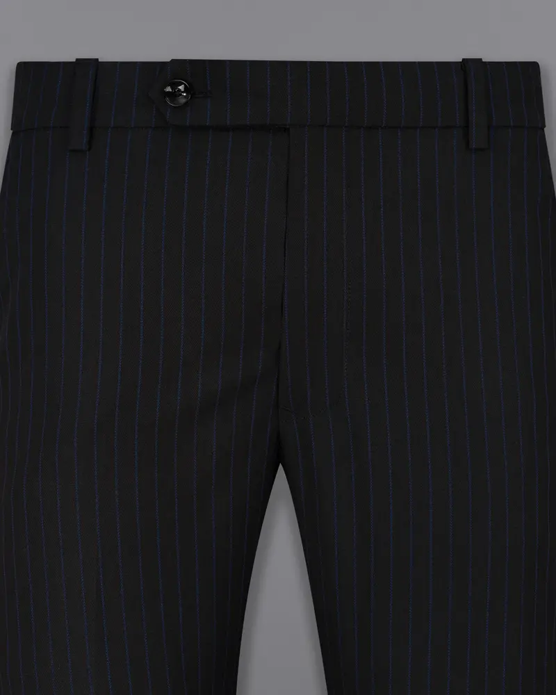 Jade Black With Cloud Burst Blue Striped Pant 2