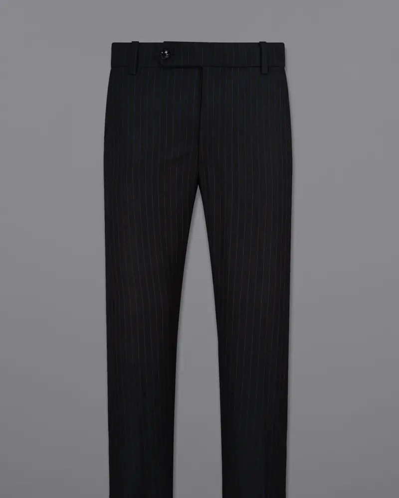 Jade Black With Cloud Burst Blue Striped Pant 4