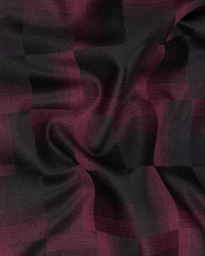 Jade Black With Finn Red Square Textured Waistcoat 3