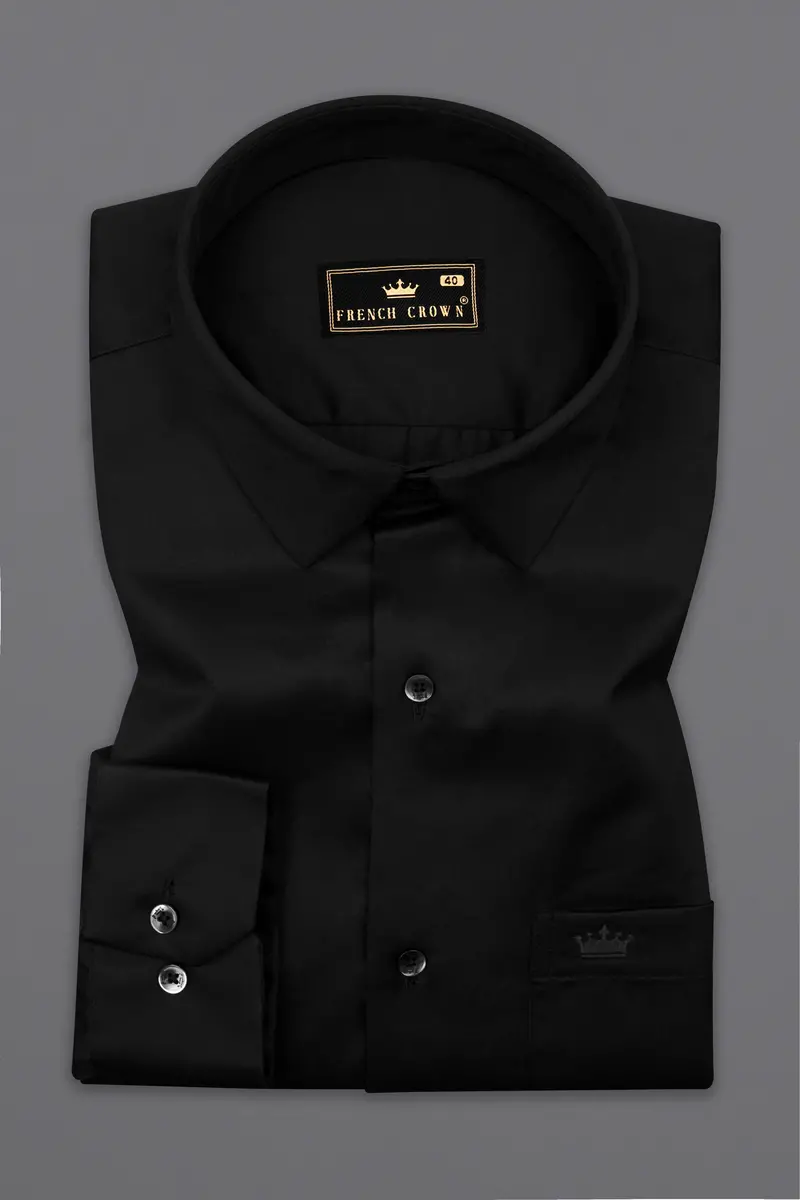 Jade Black With Funky Teddy Patch Work Premium Cotton Designer Shirt 4