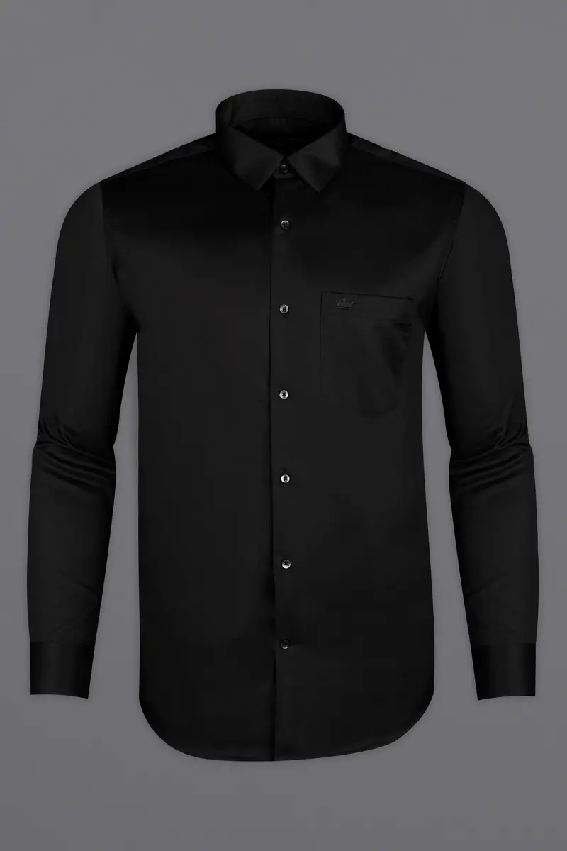 Jade Black With Funky Teddy Patch Work Premium Cotton Designer Shirt 5