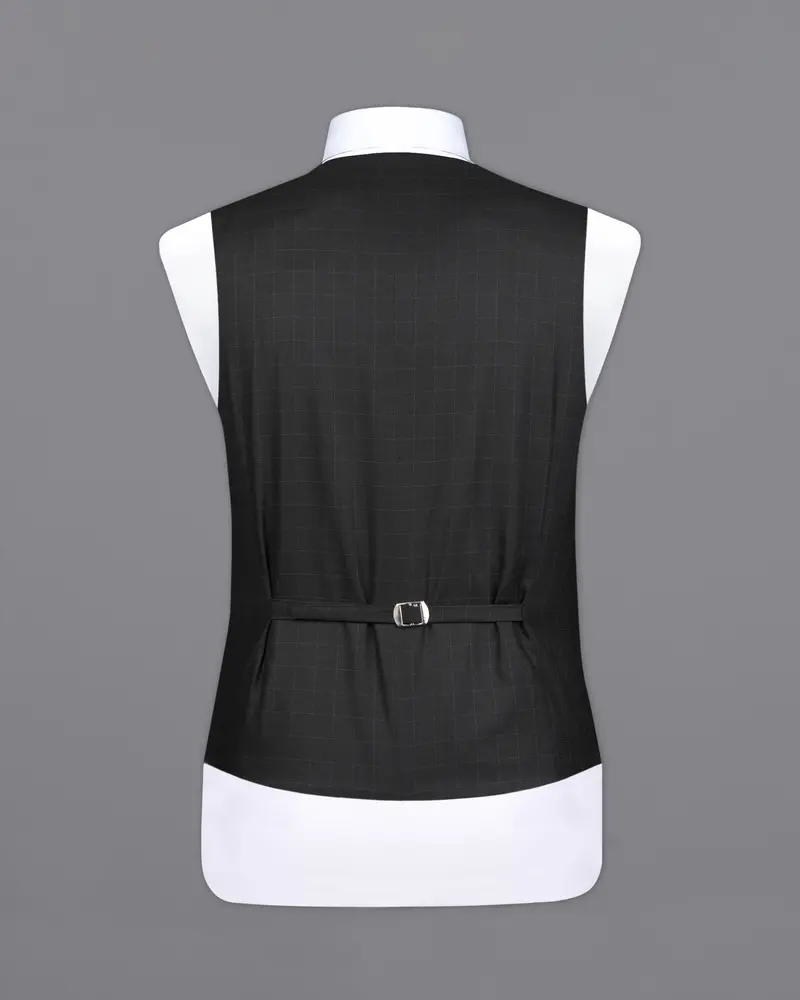 Jade Black With Storm Gray Checkered Waistcoat 6