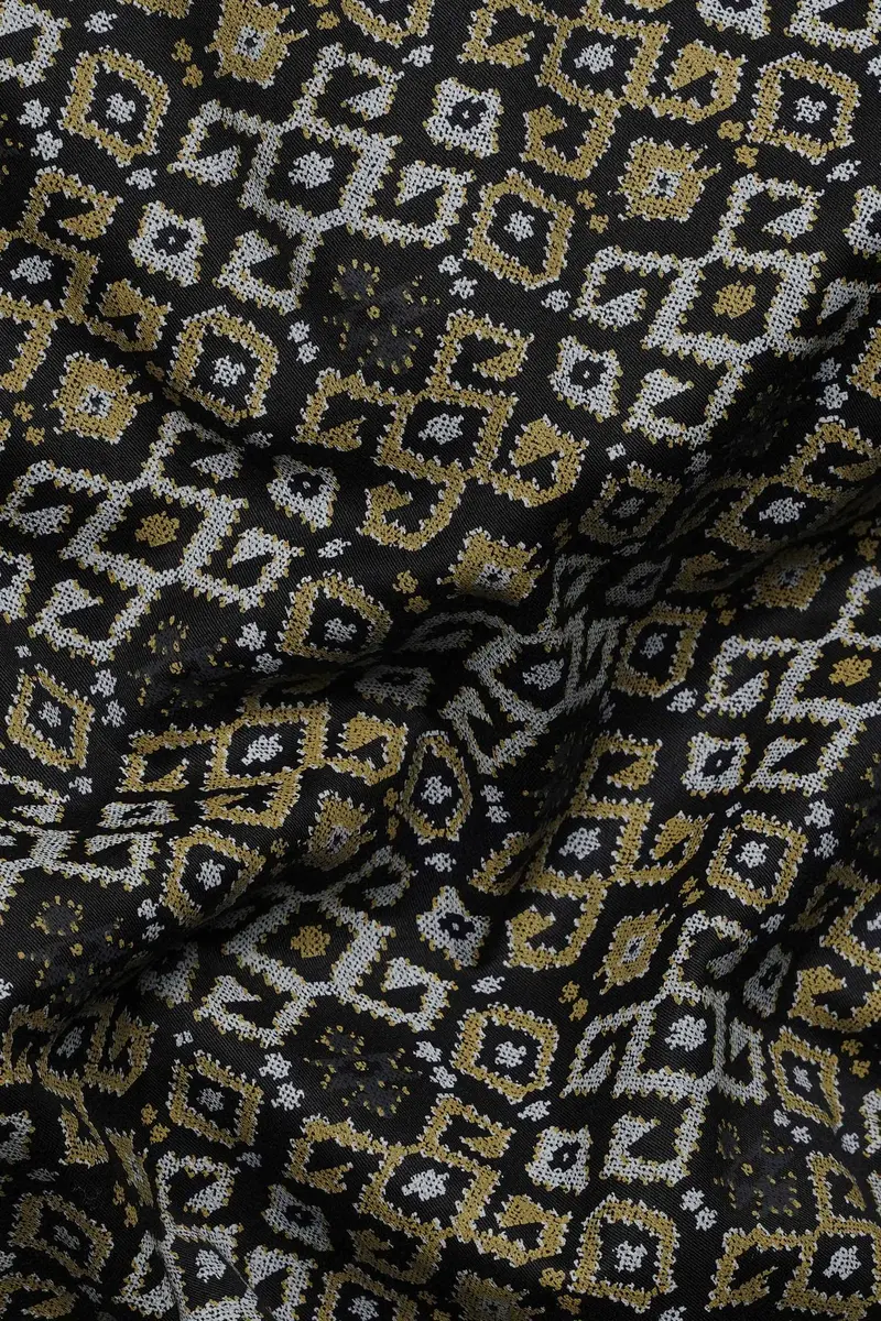 Jade Black With Tiara Gray And Kumera Brown Printed Subtle Sheen Super Soft Premium Cotton Shirt 2