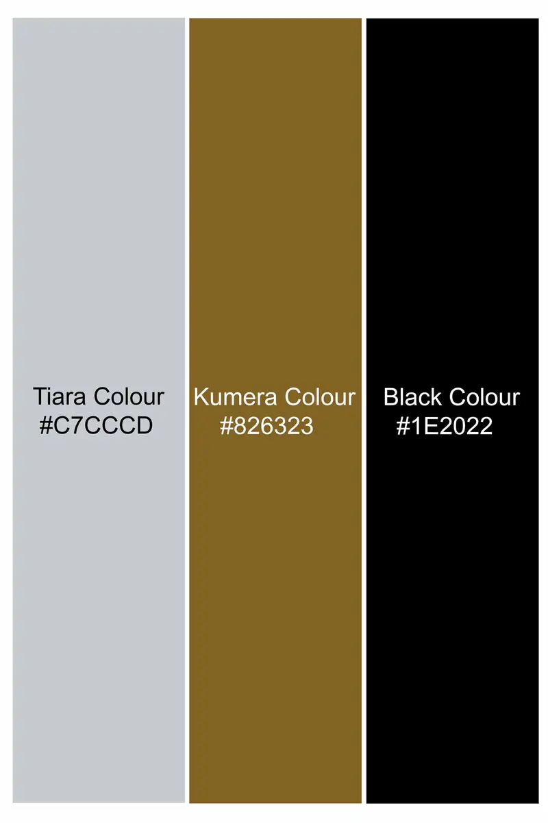 Jade Black With Tiara Gray And Kumera Brown Printed Subtle Sheen Super Soft Premium Cotton Shirt 5