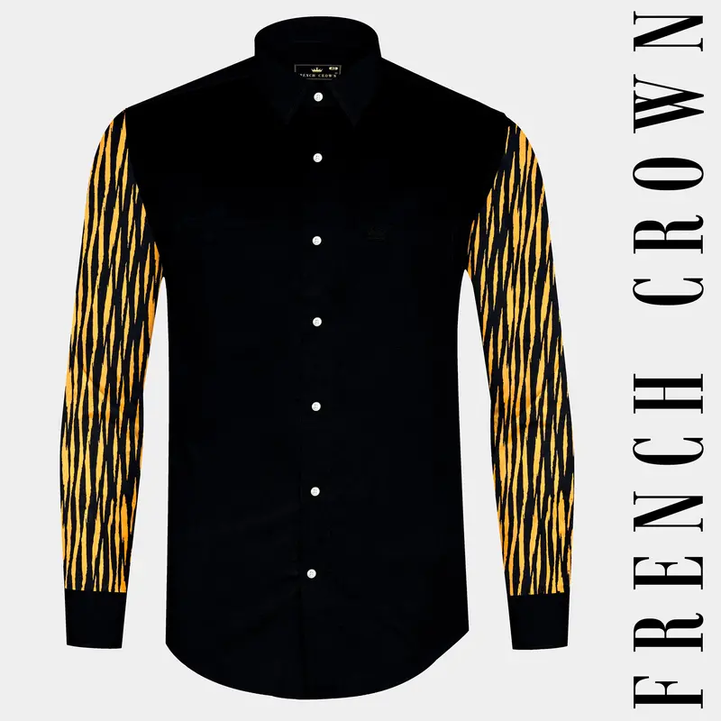 Jade Black With Tiger Printed Super Soft Premium Cotton Designer Shirt 1