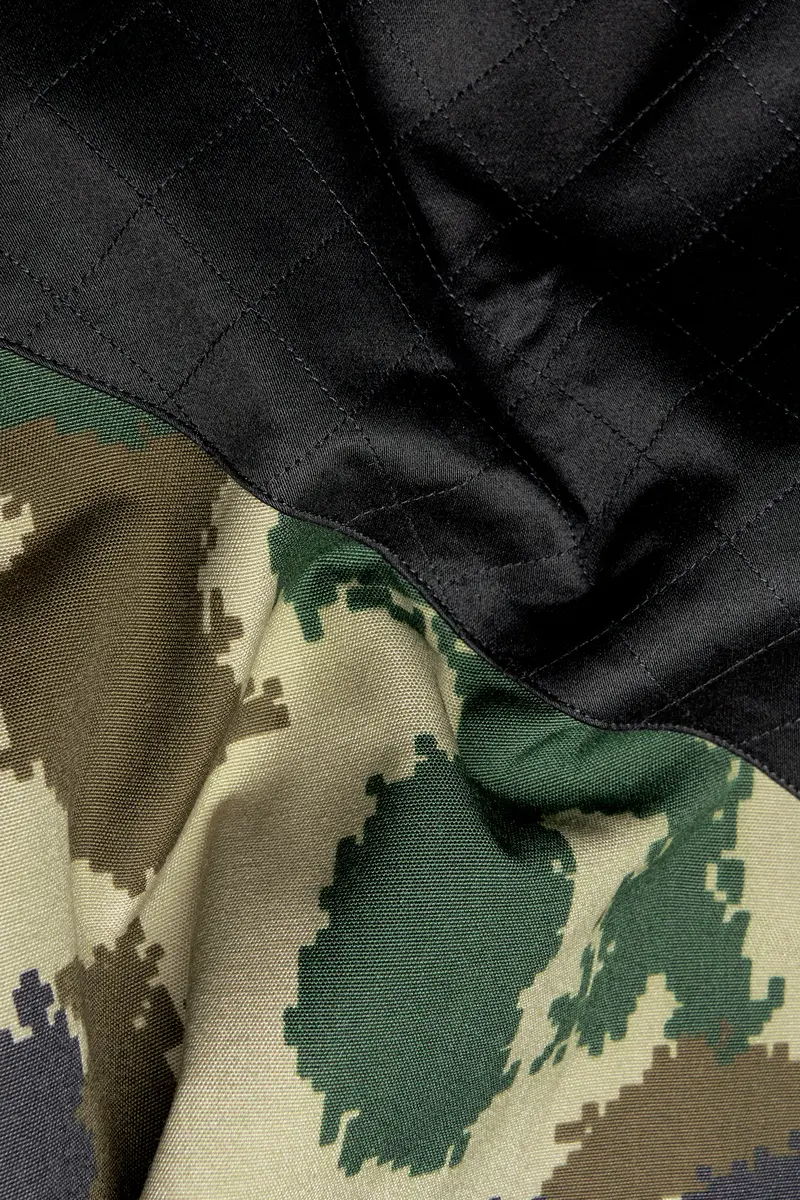 Jade Black With Wheat Brown And Feldgrau Green Camouflage Royal Oxford Designer Bomber Jacket 3
