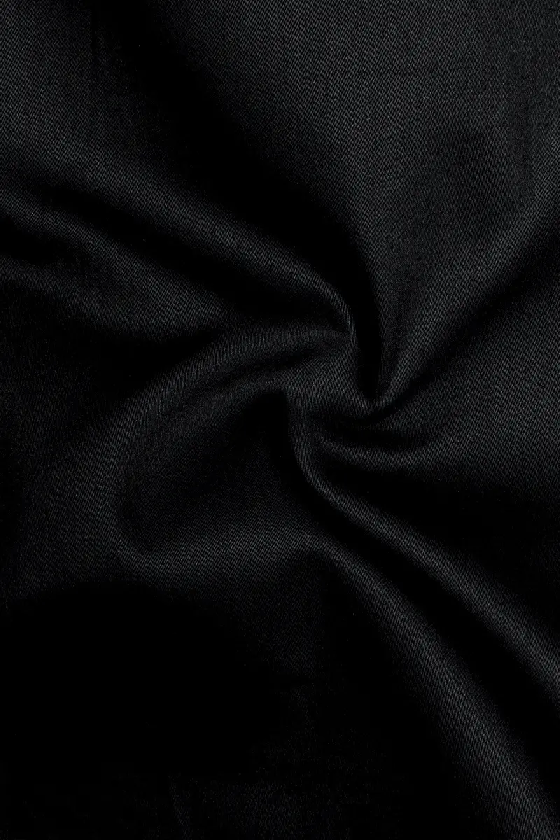 Jade Black With White Collar And Cuffs Premium Cotton Shirt 3