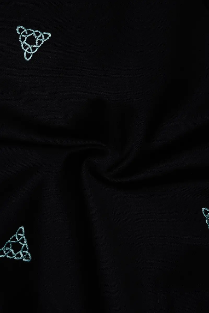 Jade Black With White Embroidered Super Soft Premium Cotton Shirt 3