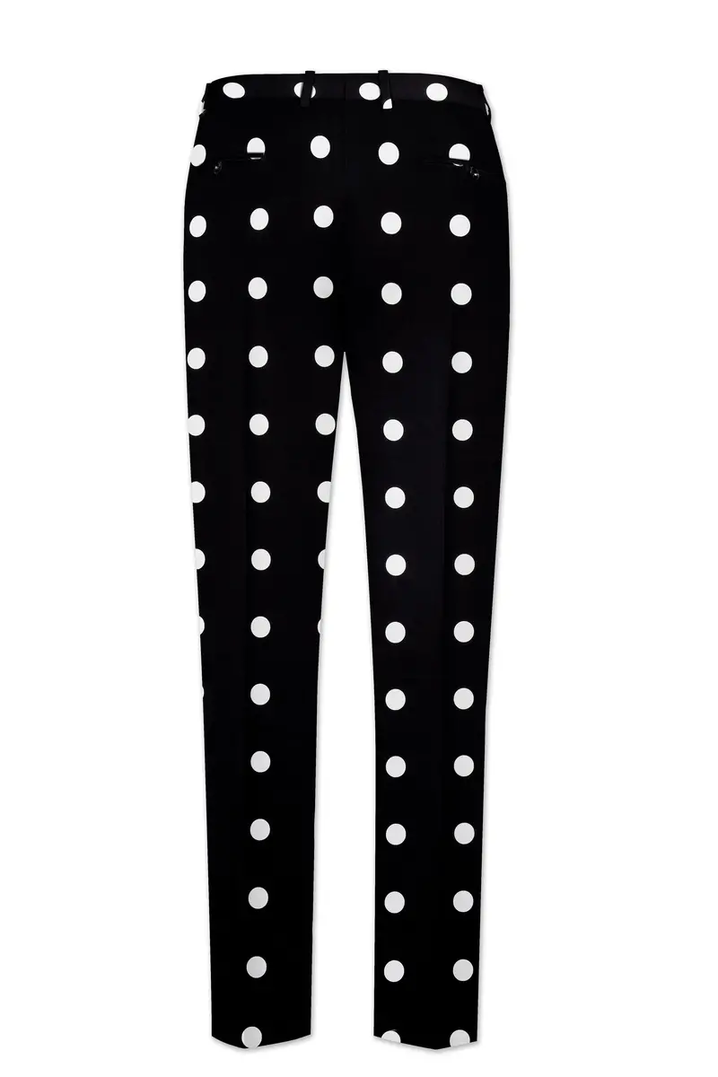 Jade Black With White Polka Dots Premium Cotton Pant 5