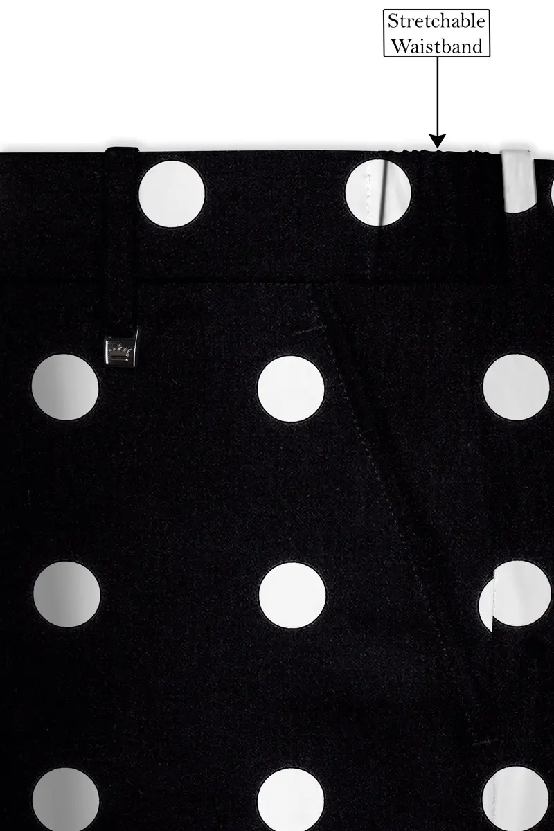 Jade Black With White Polka Dots Premium Cotton Pant 6