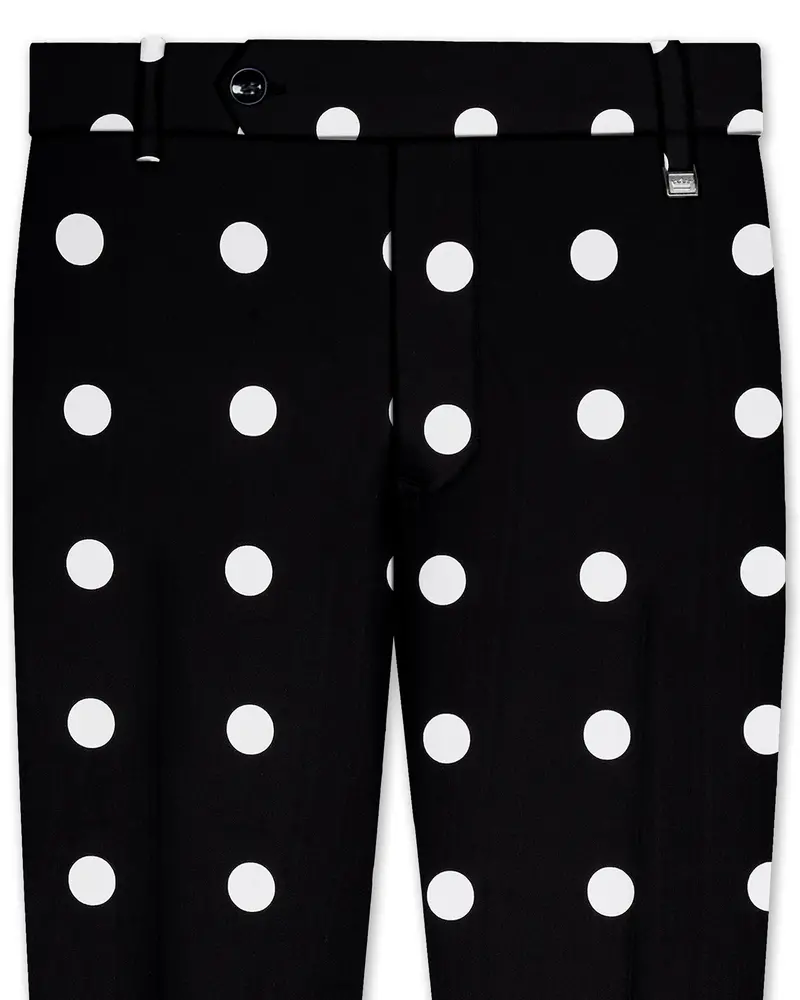 Jade Black With White Polka Dots Premium Cotton Pant 8