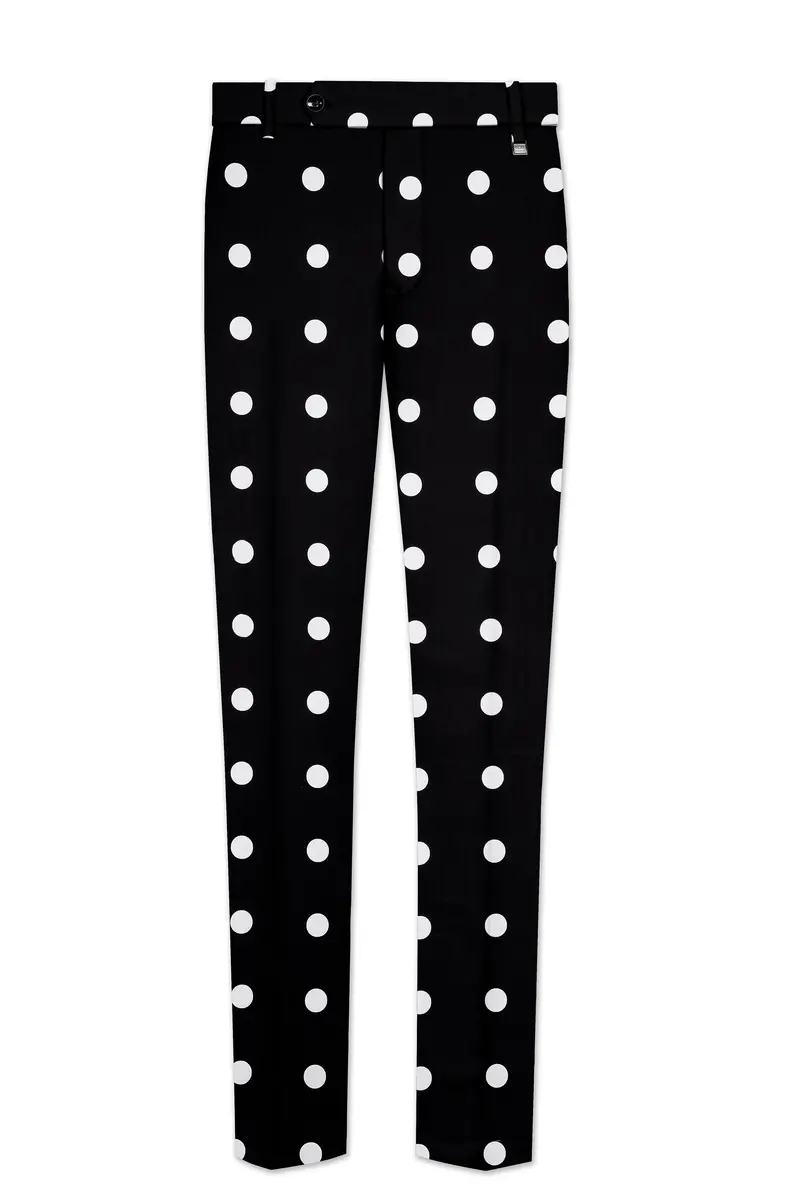 Jade Black With White Polka Dots Premium Cotton Pant 9