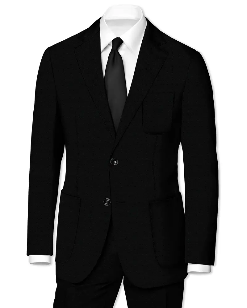 Jade Black Wool Rich Single Breasted Suit 1