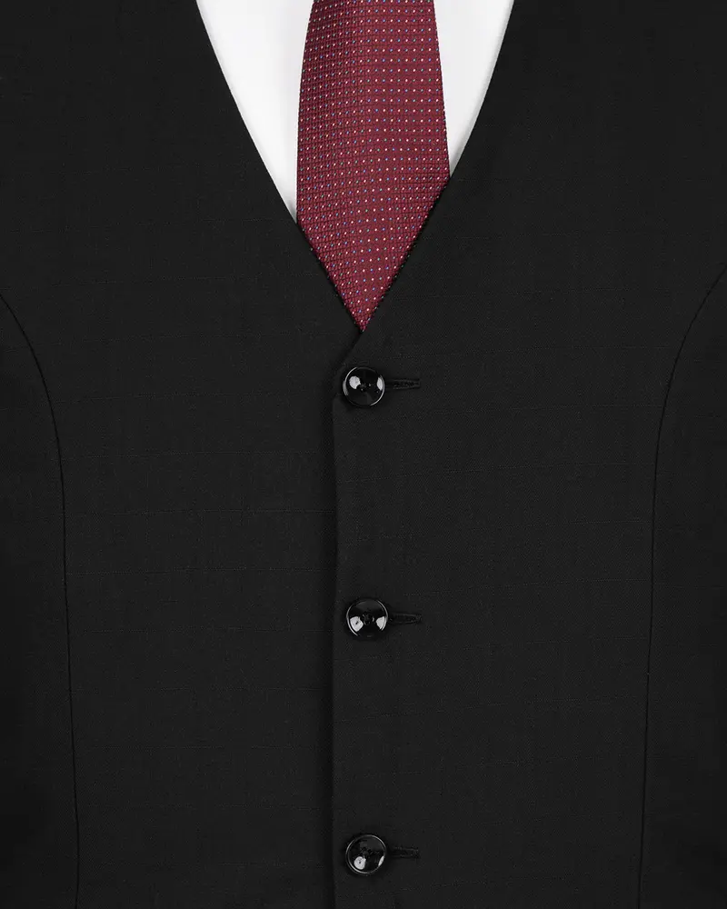 Jade Black Wool Rich Waistcoat 5