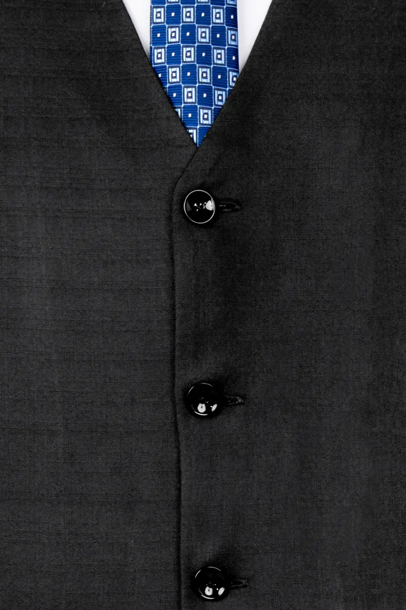 Jade Black Wool Rich Waistcoat 5