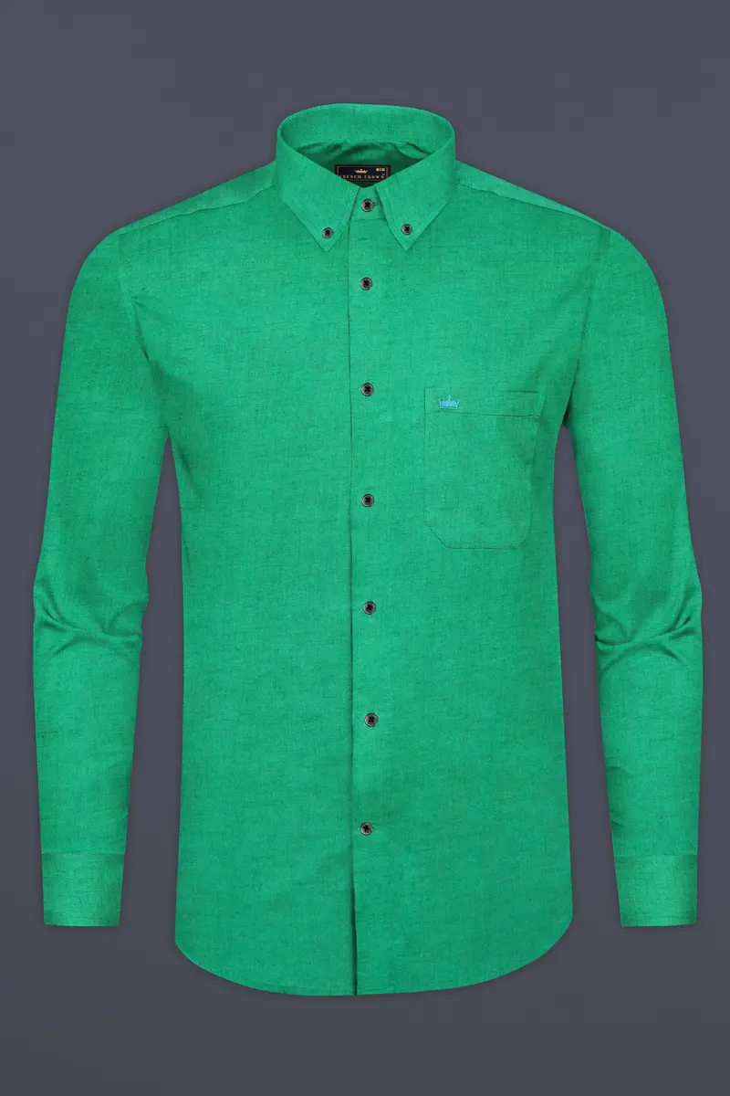 Jade Green Luxurious Linen Shirt 12