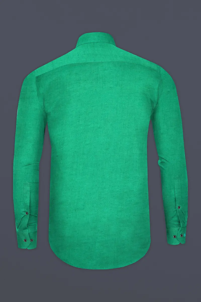 Jade Green Luxurious Linen Shirt 14