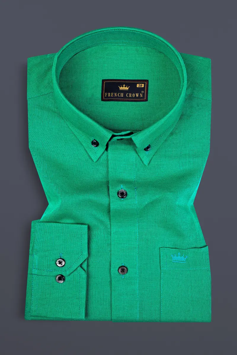 Jade Green Luxurious Linen Shirt 3
