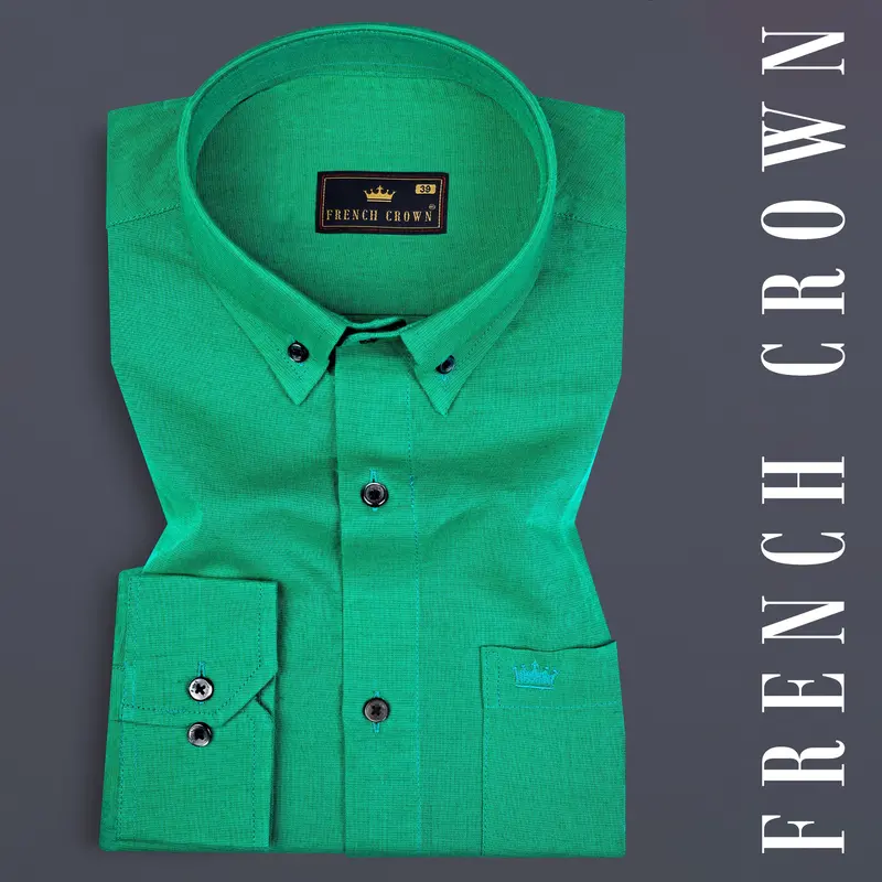 Jade Green Luxurious Linen Shirt 7