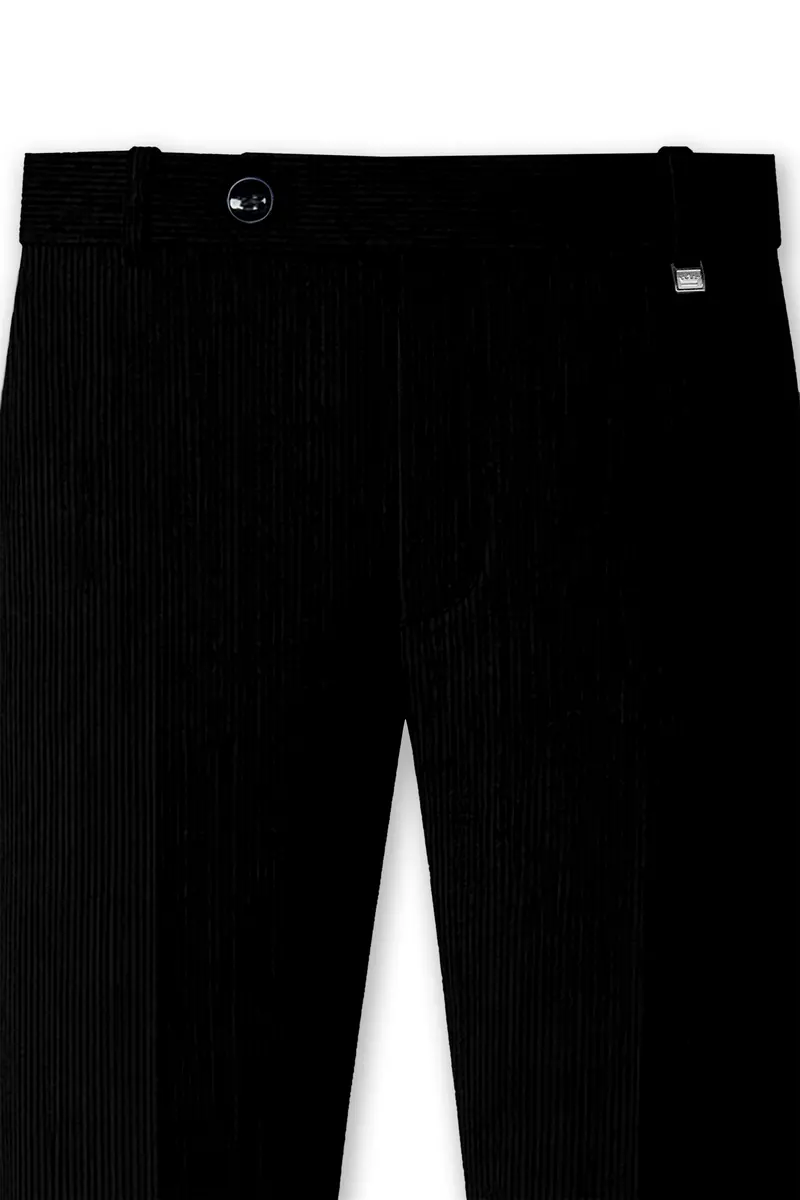 Jadenzo-Jade Black Corduroy Premium Single Breasted Sports Suit 12